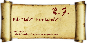 Máté Fortunát névjegykártya